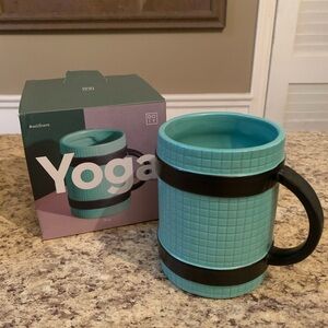 Big Yoga Mat Mug Large Ceramic Mug Yoga Mat Style Blue